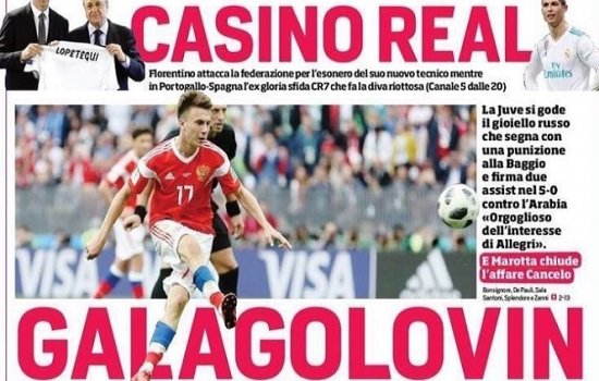Головин угодил на обложку итальянской газеты Corriere dello Sport (ФОТО)