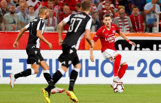 Спартак – ПАОК: счёт после 1-го тайма ничейный, Адриано удалён