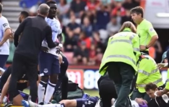 Защитнику Эвертона сломали череп (Видео)