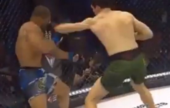 Российский боец Георгий Кичигин «измолотил» падающего бразильца (Видео)