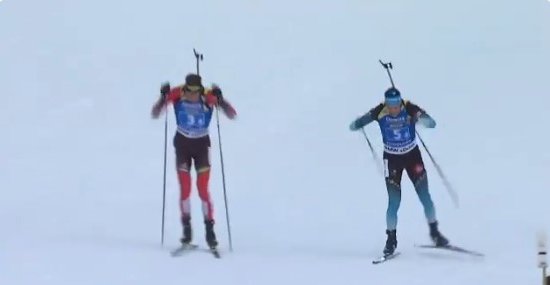 «Великан» Эберхард проиграл бронзовый эстафетный финиш маленькому французу, Россия - только 5-я (Видео)