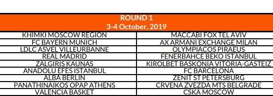 Евролига опубликовала календарь на регулярный сезон 2019-20