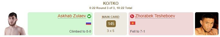Зулаев встречным ударом нокаутировал Тешебоева (ACA 110, Видео) Зулаев встречным ударом нокаутировал Тешебоева (ACA 110, Видео)