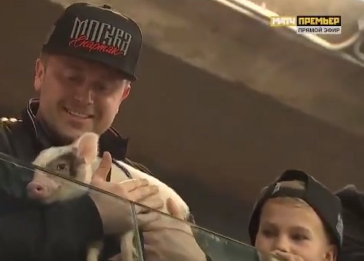 Болельщик рассказал, что постоянно ходит на матчи с поросенком (Видео)