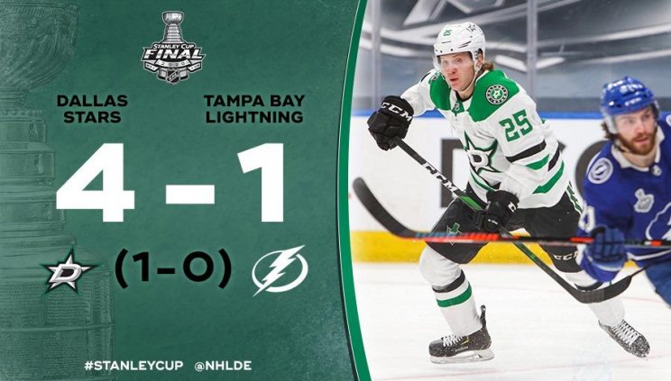 «Даллас» обыграл «Тампу» в 1-м матче финальной серии Кубка Стэнли (голы, видео)