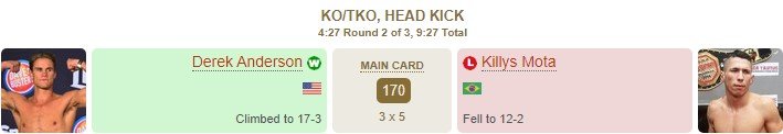 Дерек Андерсон ногой нокаутировал Моту - удар признали разрешенным (Беллатор)