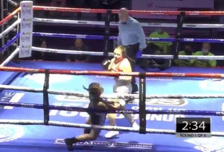 Американка Лавс попала в тяжелый нокаут за 28 сек - дебютный бой в боксе (Видео)