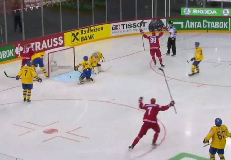 Беларусь сенсационно всухую выиграла у Швеции на ЧМ по хоккею (Видео)