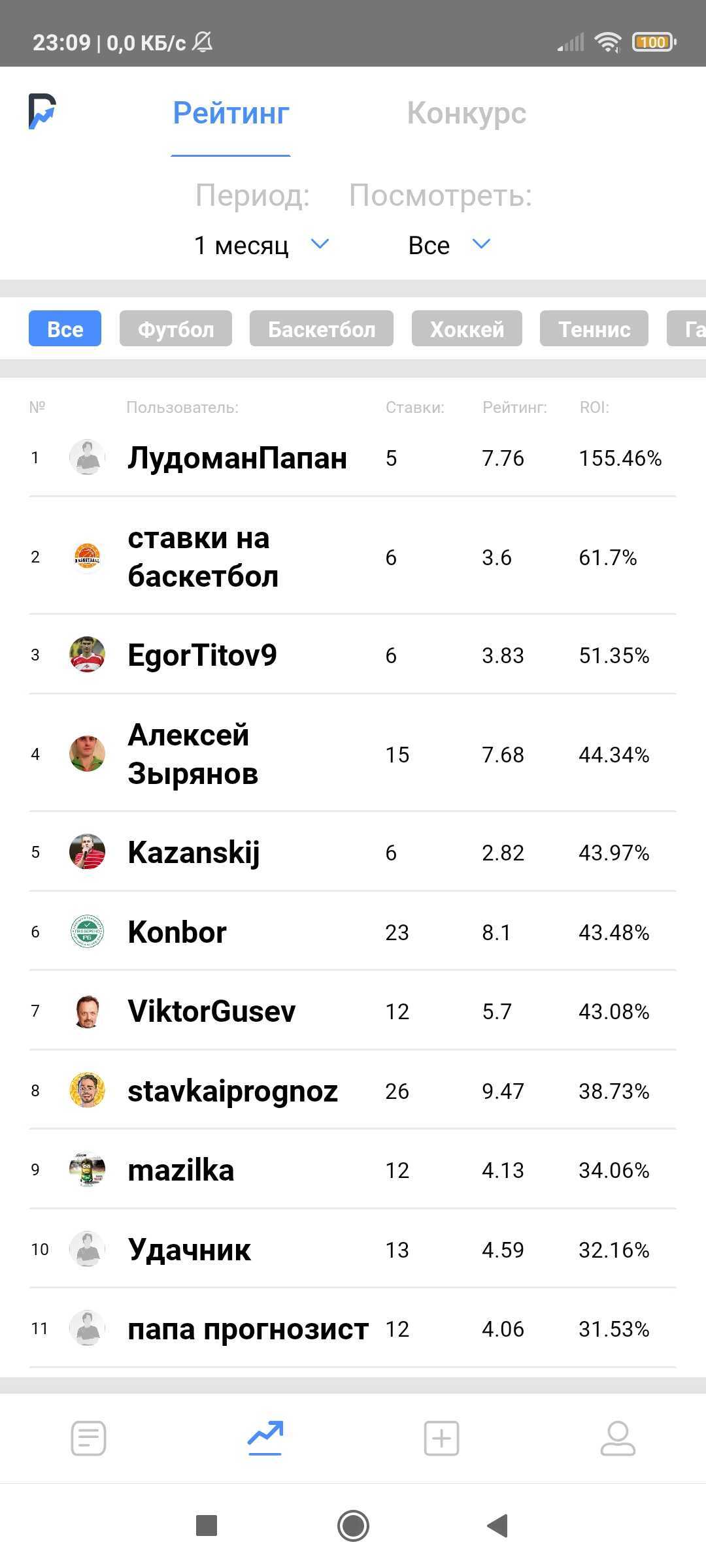 Мобильное приложение ПРОГНОЗИСТ