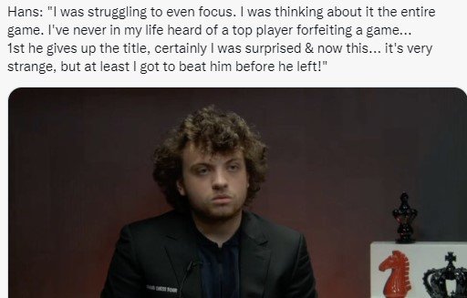 Шахматы: Карлсен заподозрил 19-летнего Ниманна в читерстве и покинул турнир Шахматы: Карлсен заподозрил 19-летнего Ниманна в читерстве и покинул турнир