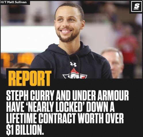 Стефен Карри и «Under Armour» могут подписать контракт на 1 млрд $