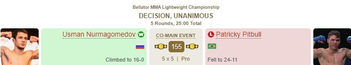 Усман Нурмагомедов одержал 16-ю победу подряд в ММА (Беллатор, видео)