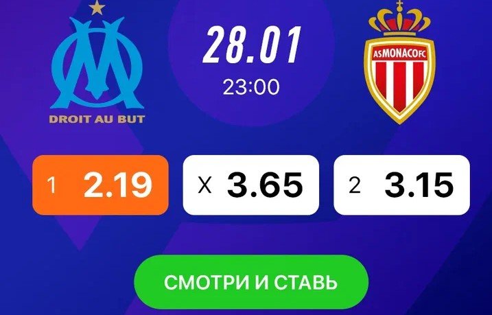 Марсель - Монако: прямая трансляция 28 января на «Winline» Марсель - Монако: прямая трансляция 28 января на «Winline»