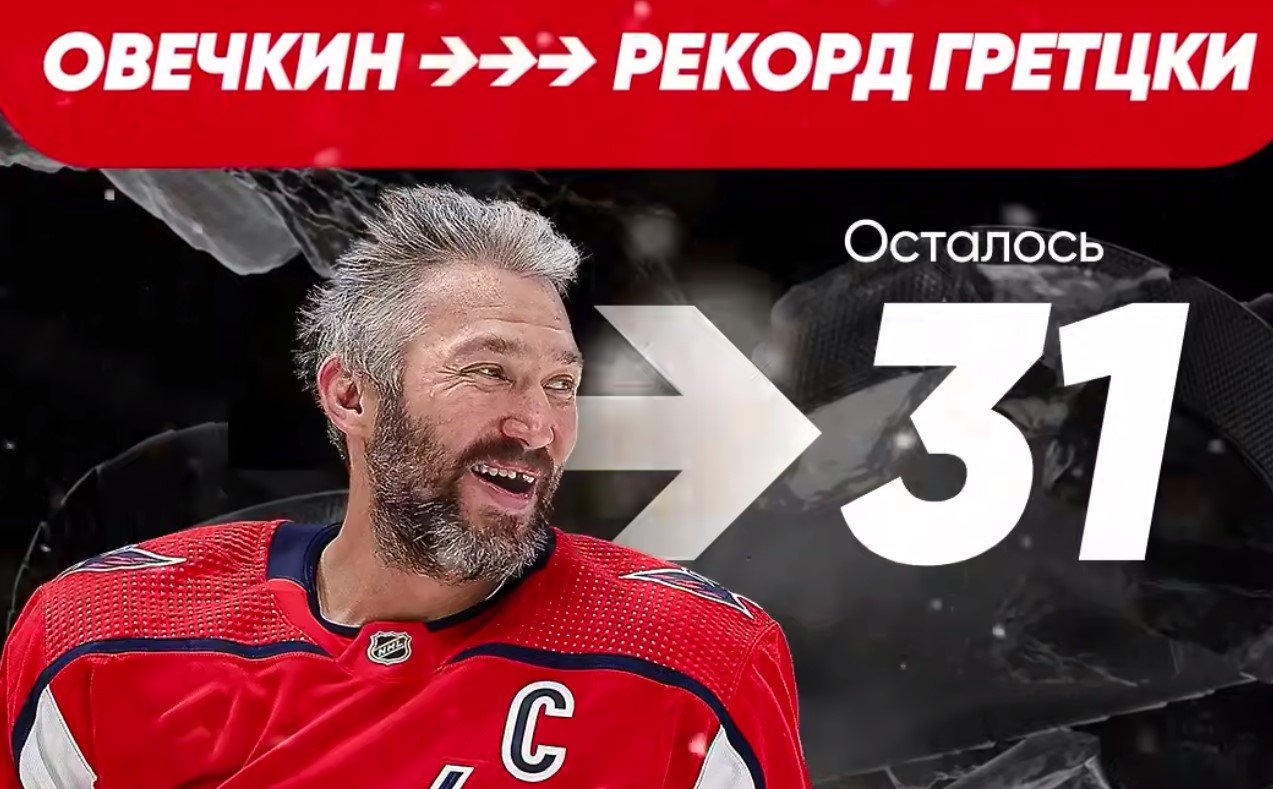 Овечкин до 31 шайбы сократил отставание до рекорда Гретцки (НХЛ, видео)