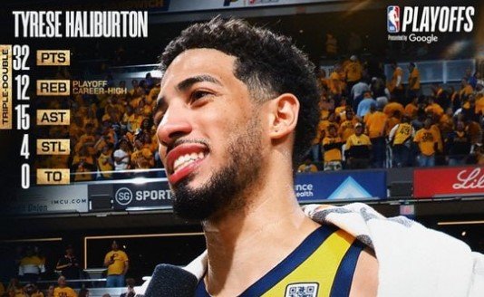 Триплдабл Халибертона помог «Индиане» обыграть дома «Нью-Йорк» - шаг до финала (НБА, видео) Триплдабл Халибертона помог «Индиане» обыграть дома «Нью-Йорк» - шаг до финала (НБА, видео)