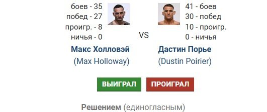 Порье проиграл Холлоуэю по очкам и завершил карьеру в UFC (Видео) Порье проиграл Холлоуэю по очкам и завершил карьеру в UFC (Видео)