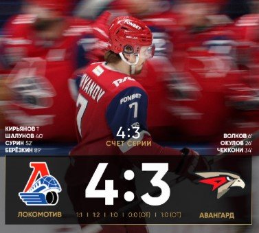 «Локомотив» повторно отыгрался с «-2» с «Авангардом» и дожал в ОТ, выйдя в финал КХЛ (Видео)
