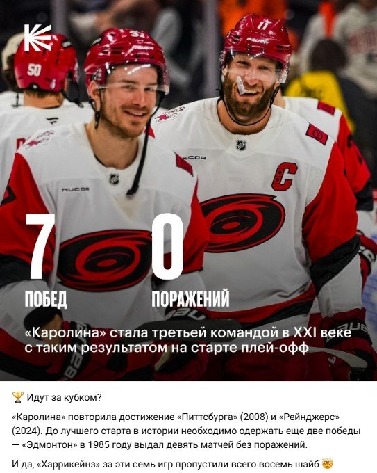 «Каролина» разгромила «Филадельфию» (ведет 3-0 в серии), у Свечникова - гол + пас (НХЛ, видео)