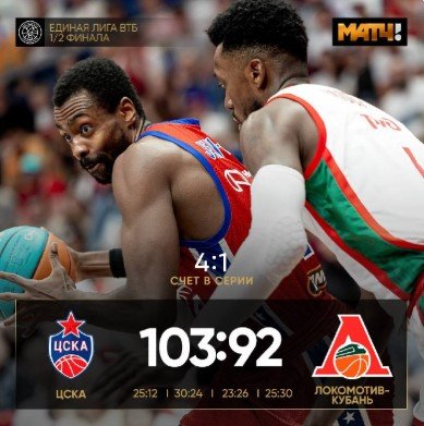ЦСКА закрыл серию с «Локо» (4-1) и вышел в финал Единой лиги ВТБ ЦСКА закрыл серию с «Локо» (4-1) и вышел в финал Единой лиги ВТБ