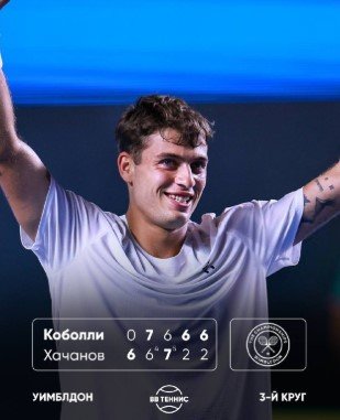 Хачанов в 5-ти сетах проиграл Коболли и покидает Уимблдон