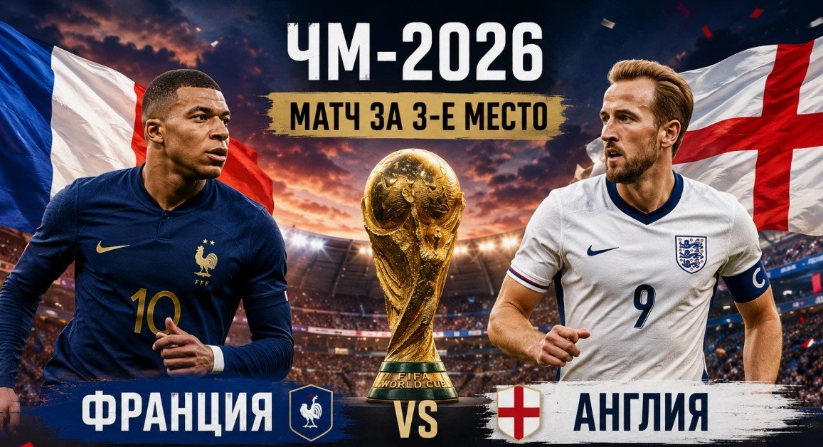 Франция - Англия: прогноз Вишневского на бронзовый матч ЧМ-2026 (18 июля) Франция - Англия: прогноз Вишневского на бронзовый матч ЧМ-2026 (18 июля)