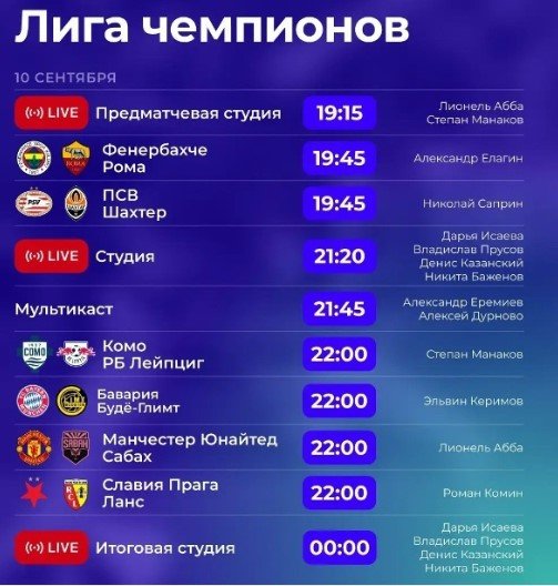 Комо - Лейпциг: прогноз Андронова на 1 тур Лиги чемпионов (10 сентября) Комо - Лейпциг: прогноз Андронова на 1 тур Лиги чемпионов (10 сентября)